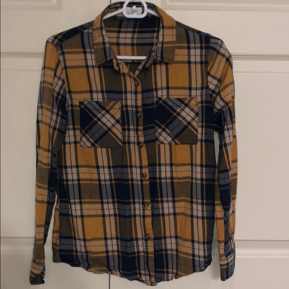Yellow and blue flannel